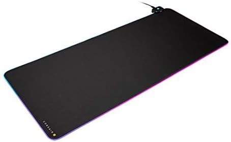 Corsair MM700 RGB Extended Cloth Gaming Mouse Pad - 36.6" x 15.8" - 360° RGB Lighting - Two USB Port Hub - Thick Rubber - Black