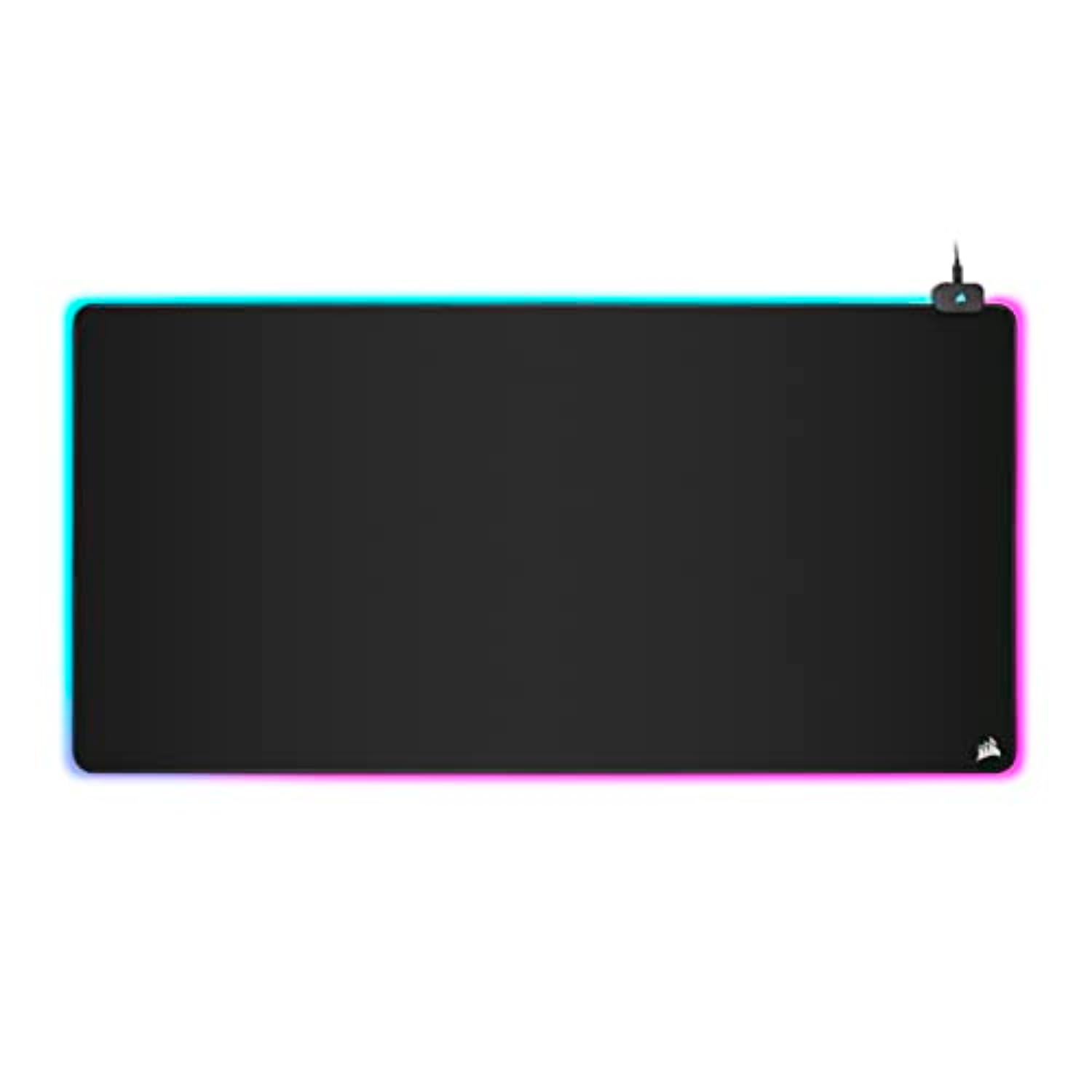 Corsair MM700 RGB Extended Cloth Gaming Mouse Pad - 36.6" x 15.8" - 360° RGB Lighting - Two USB Port Hub - Thick Rubber - Black