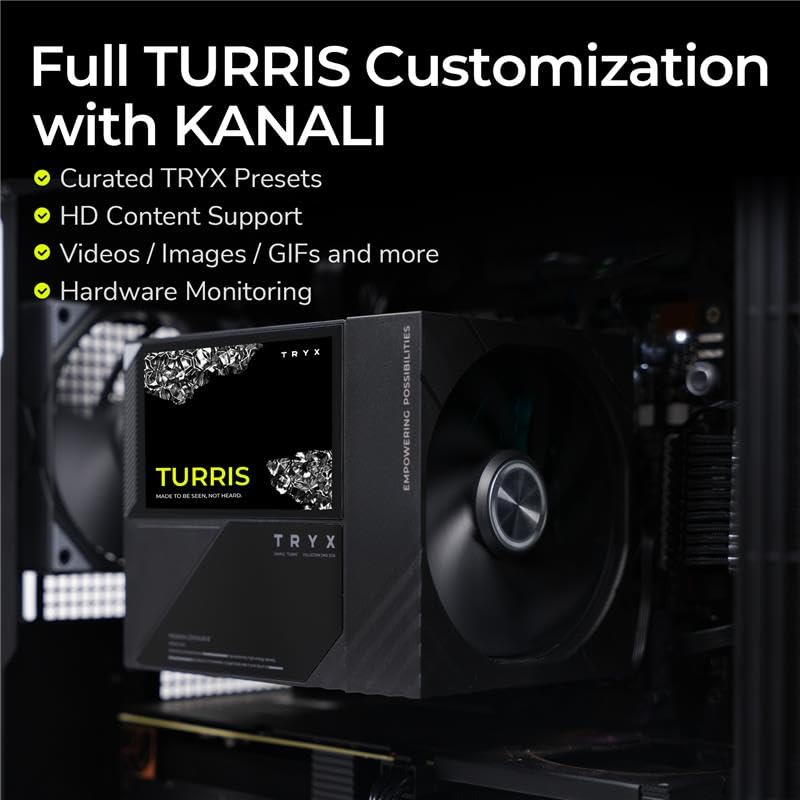 TRYX TURRIS 620 CPU Cooler 5.0" HP IPS Customizable Screen 280w TDP