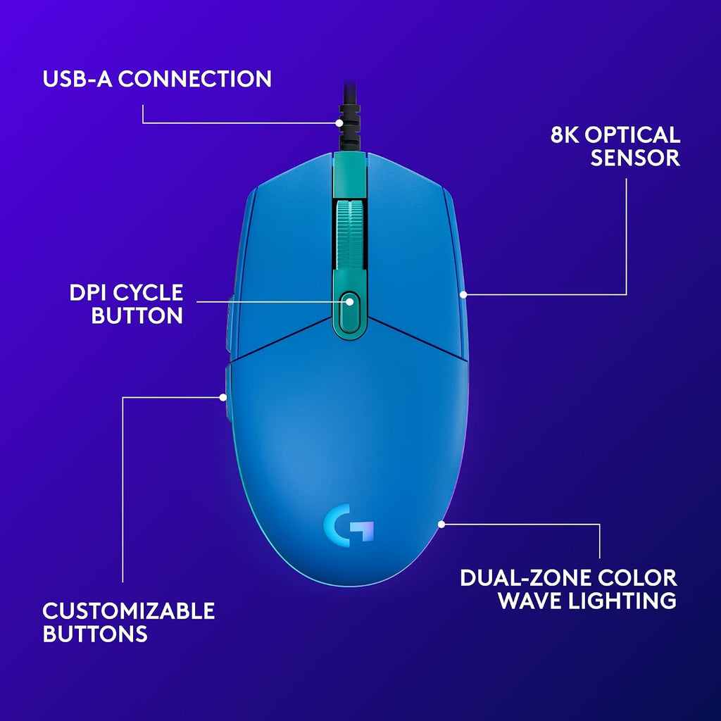 Logitech G203 Wired Gaming Mouse - Black