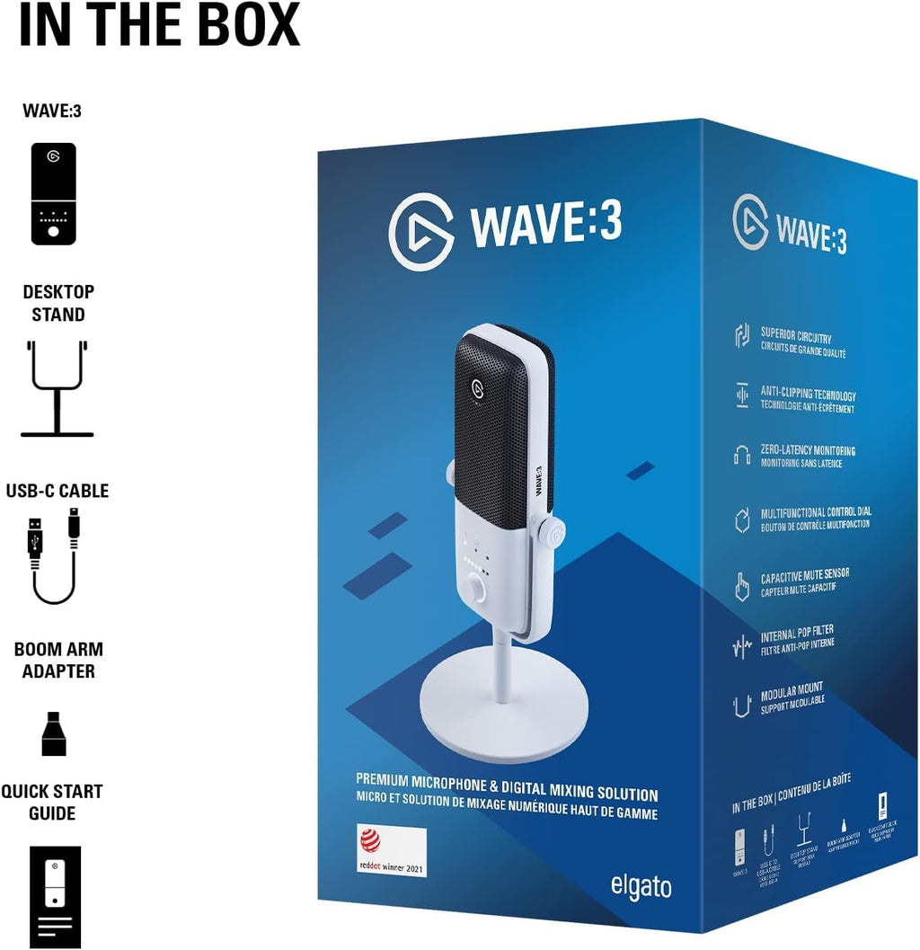 Elgato Wave:3 MK.2 USB Condenser Microphone, DSP Effects