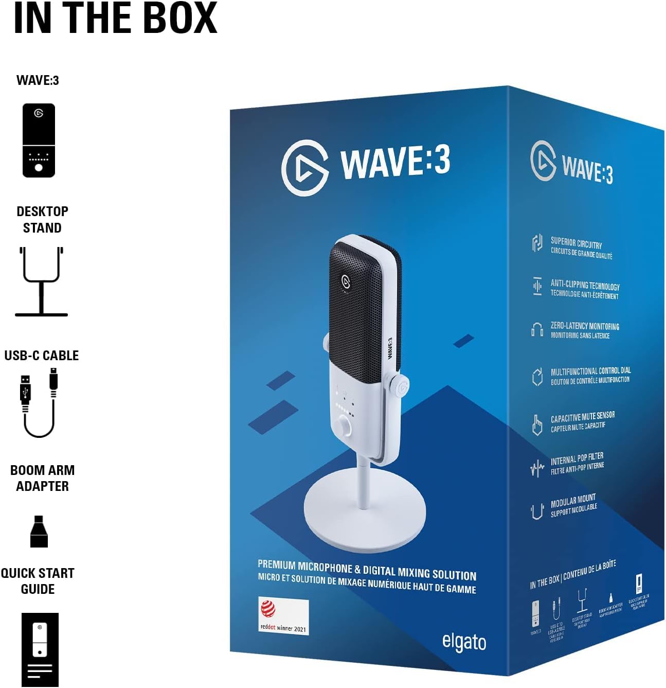 Elgato Wave:3 MK.2 USB Condenser Microphone, DSP Effects