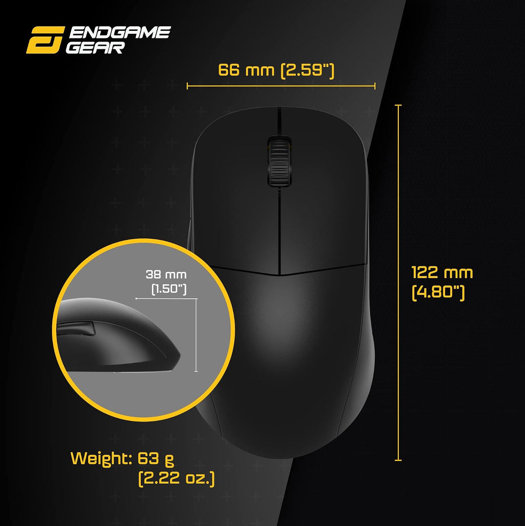 ENDGAME GEAR XM2we Lightweight Wireless Gaming Mouse, 5 Buttons, Black