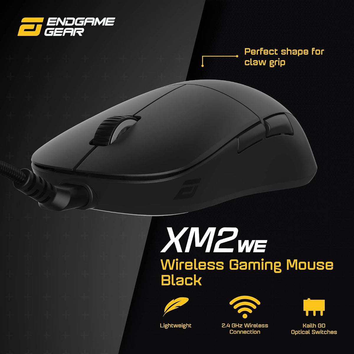ENDGAME GEAR XM2we Lightweight Wireless Gaming Mouse, 5 Buttons, Black