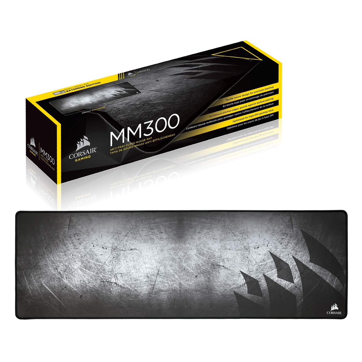 Corsair MM Anti-Fray Cloth Gaming Mouse Pad – Black