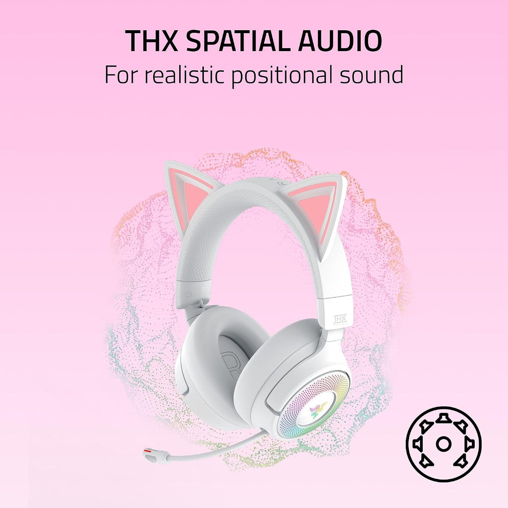 Razer Kraken Kitty V3 Pro Wireless RGB Gaming Headset, White