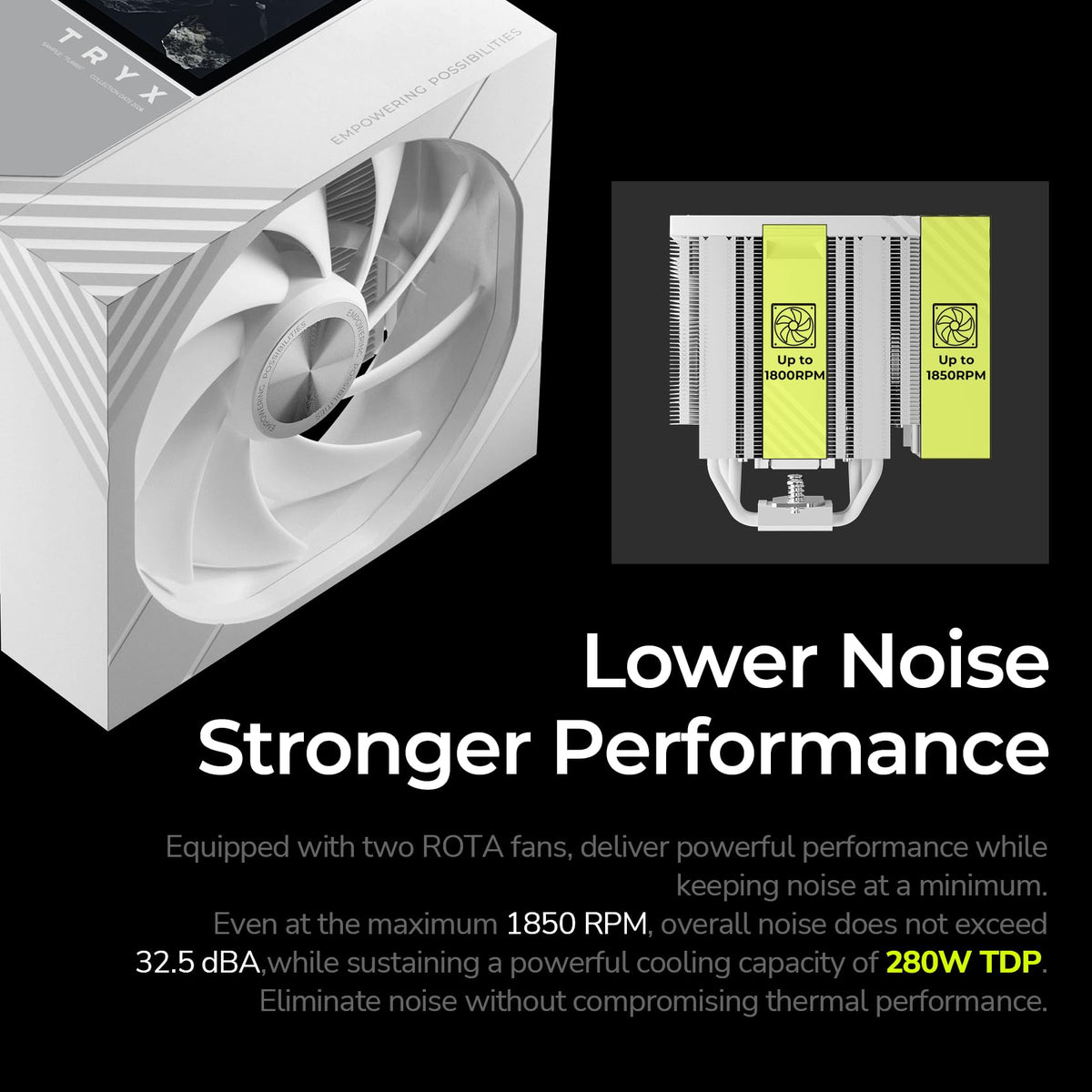 TRYX TURRIS 620 CPU Cooler 5.0" HP IPS Customizable Screen 280w TDP