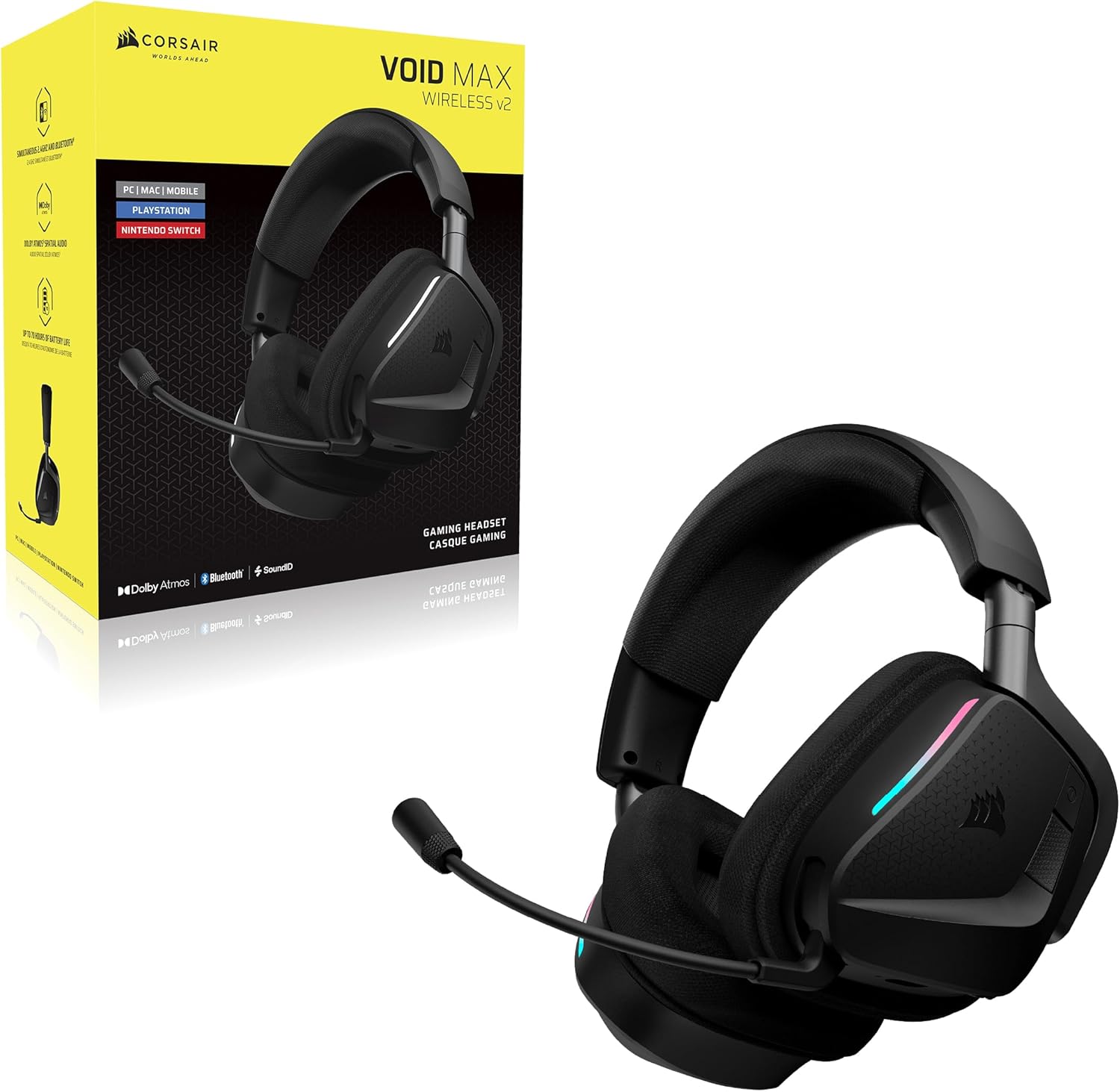 Corsair Void v2 MAX Wireless PC PS5 PS4 Switch Gaming Headset – Black