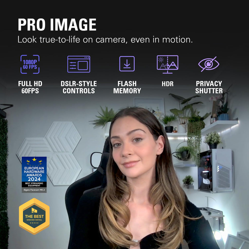 Elgato Facecam 4K, 4K60 Studio Webcam, DSLR-Like Control