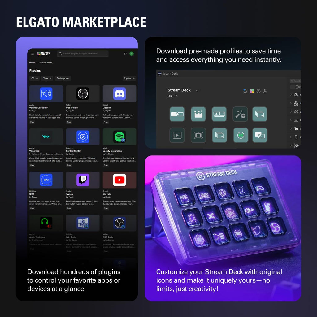 Elgato Stream Deck MK.2 Studio Controller, 15 Macro Keys
