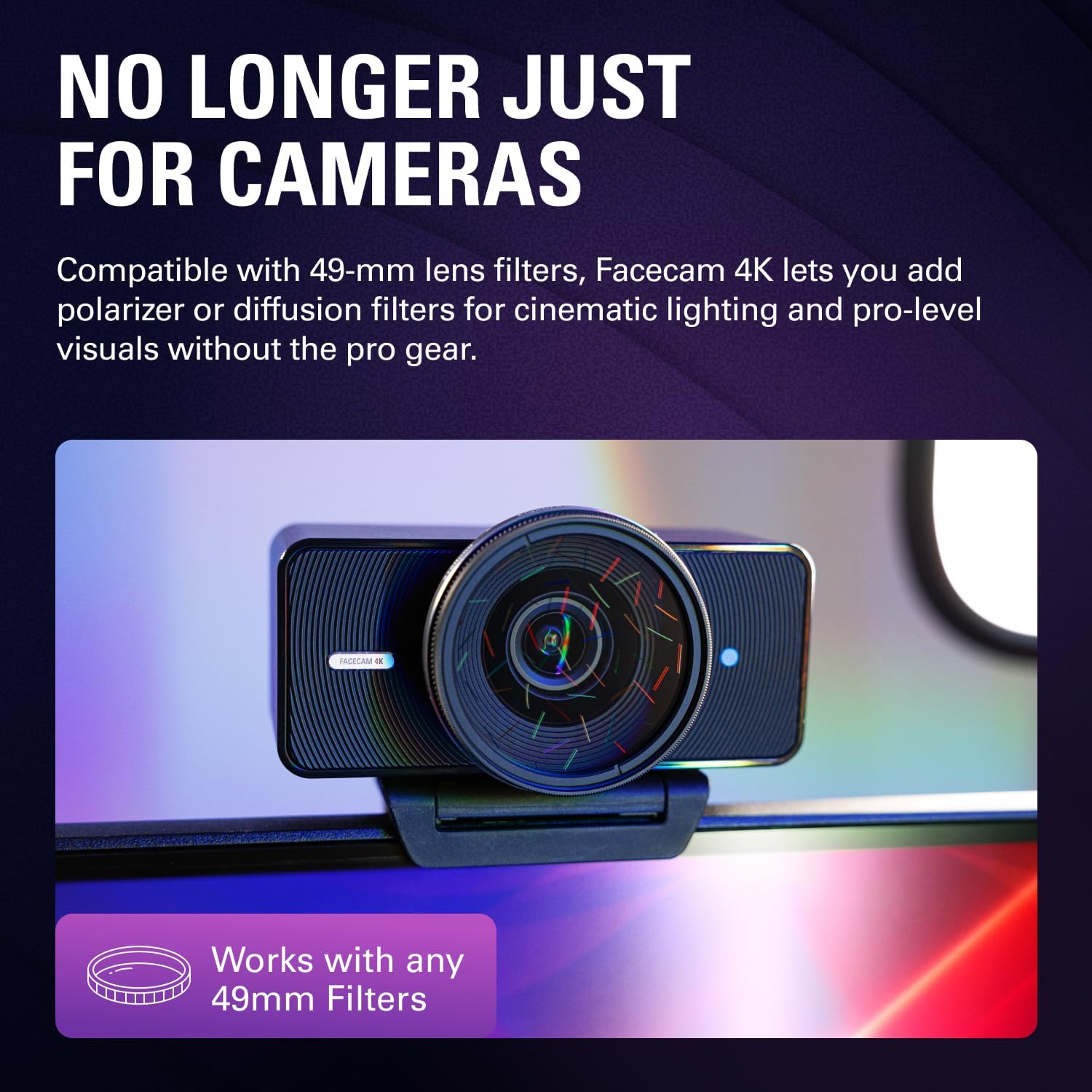 Elgato Facecam 4K, 4K60 Studio Webcam, DSLR-Like Control