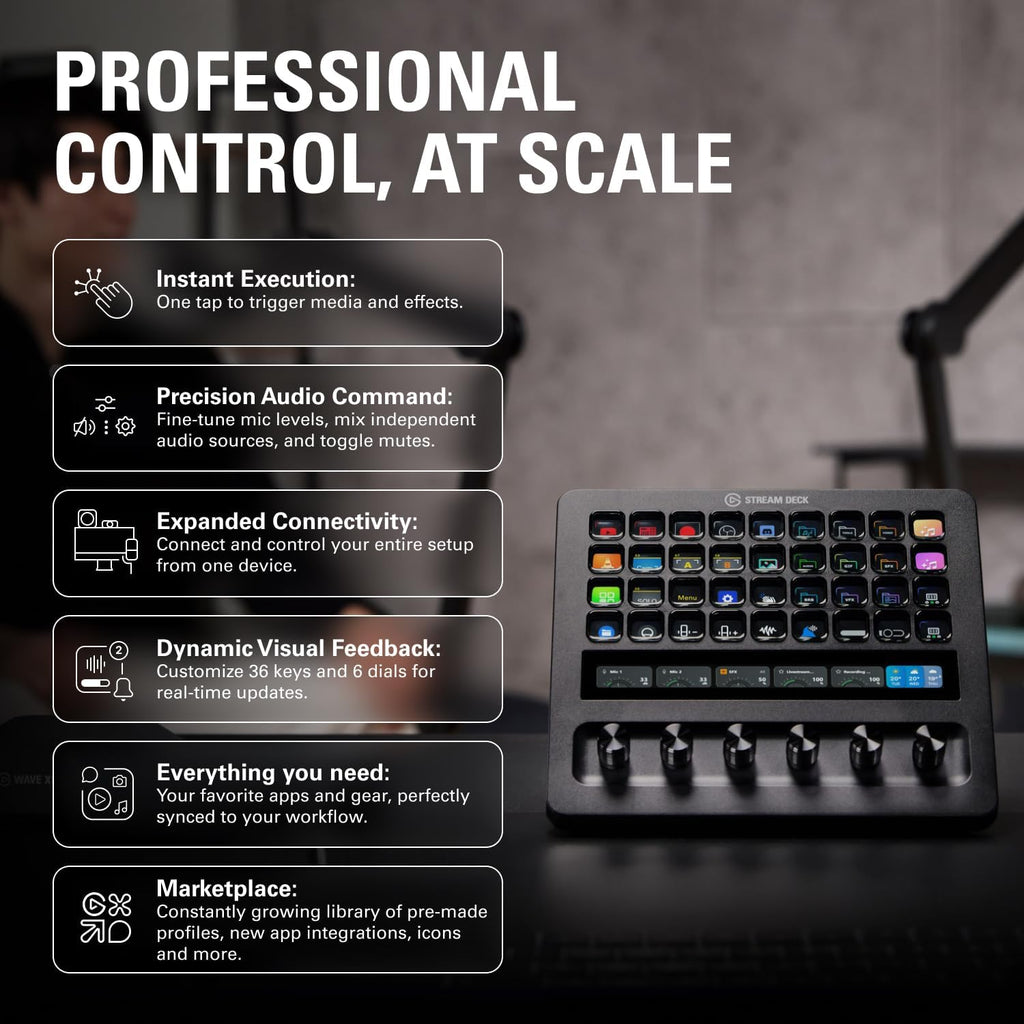 Elgato Stream Deck + XL Control Platform, Dials, Touch Strip