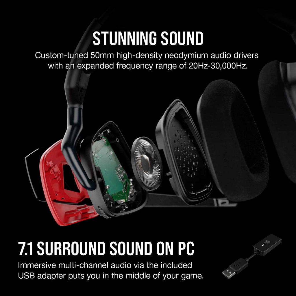 Corsair Void v2 Wireless Bluetooth PC PS5 Switch Gaming Headset – Black