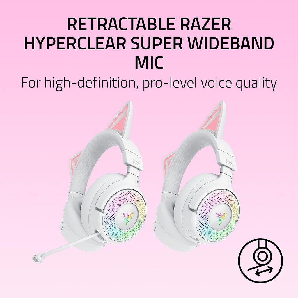 Razer Kraken Kitty V3 Pro Wireless RGB Gaming Headset, White