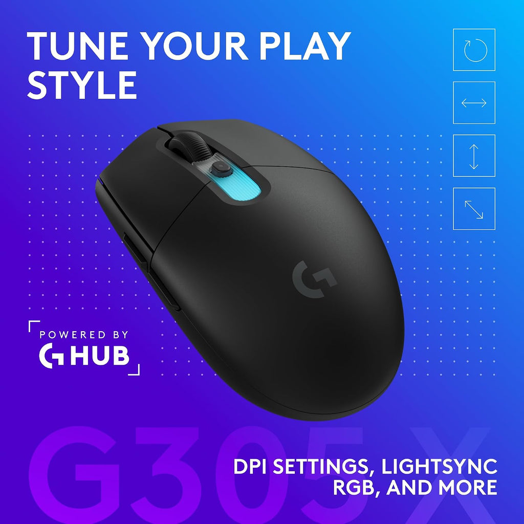 Logitech G305 Lightspeed Wireless Gaming Mouse - Black