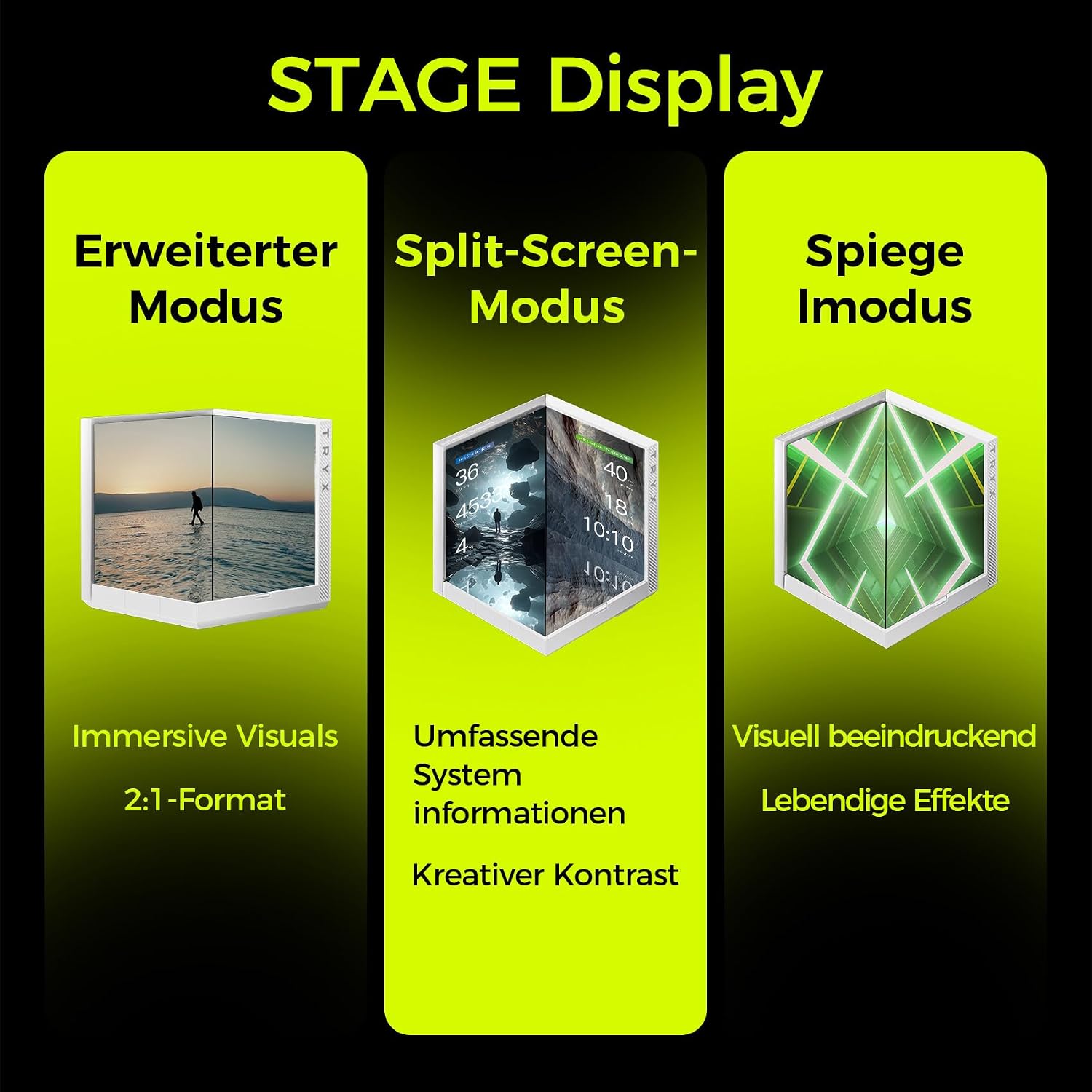 TRYX Stage AIO Cooler 360mm 4'' Dual-Screen GIPHY Built-in Asetek 280w TDP