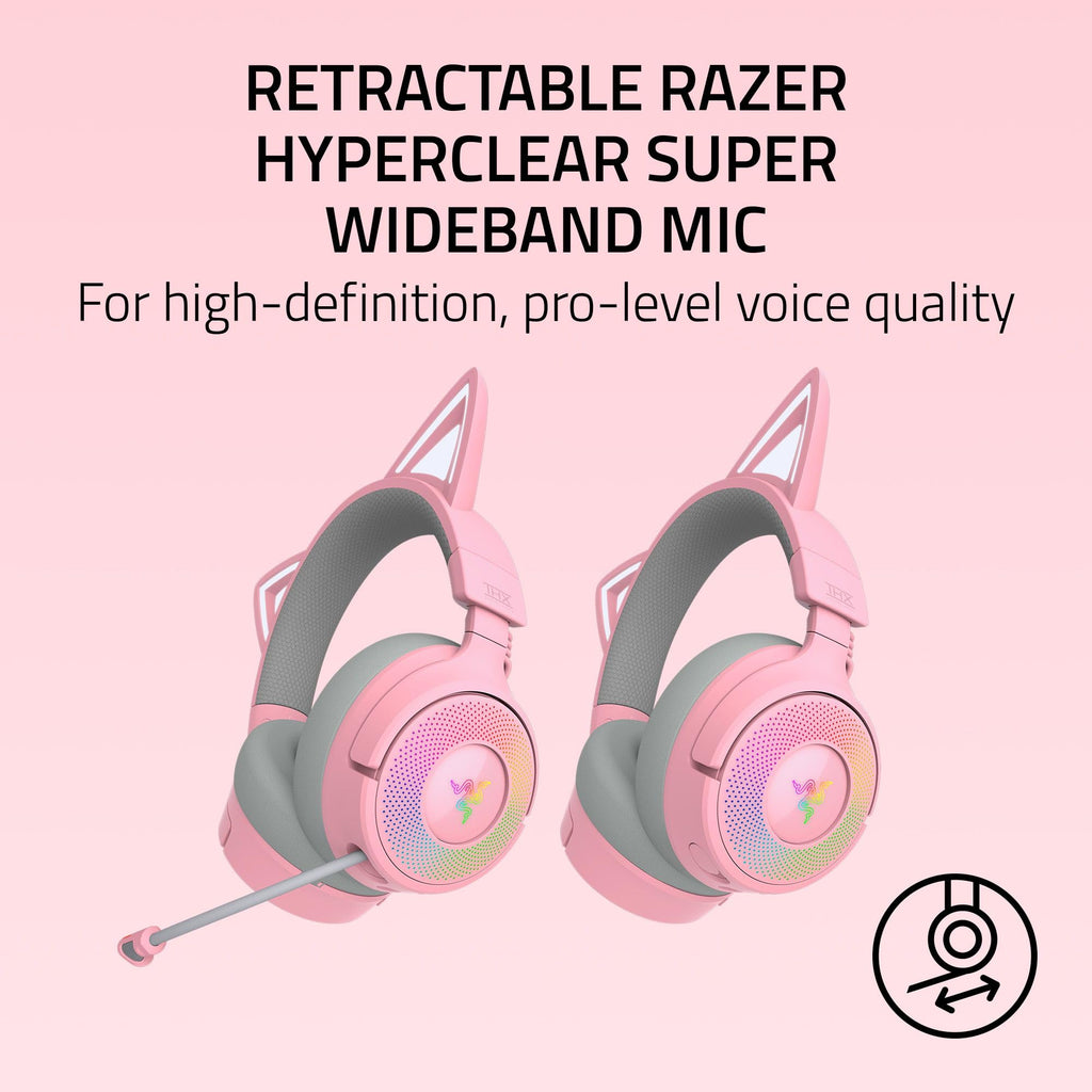 Razer Kraken Kitty V3 Pro Wireless RGB Gaming Headset, White