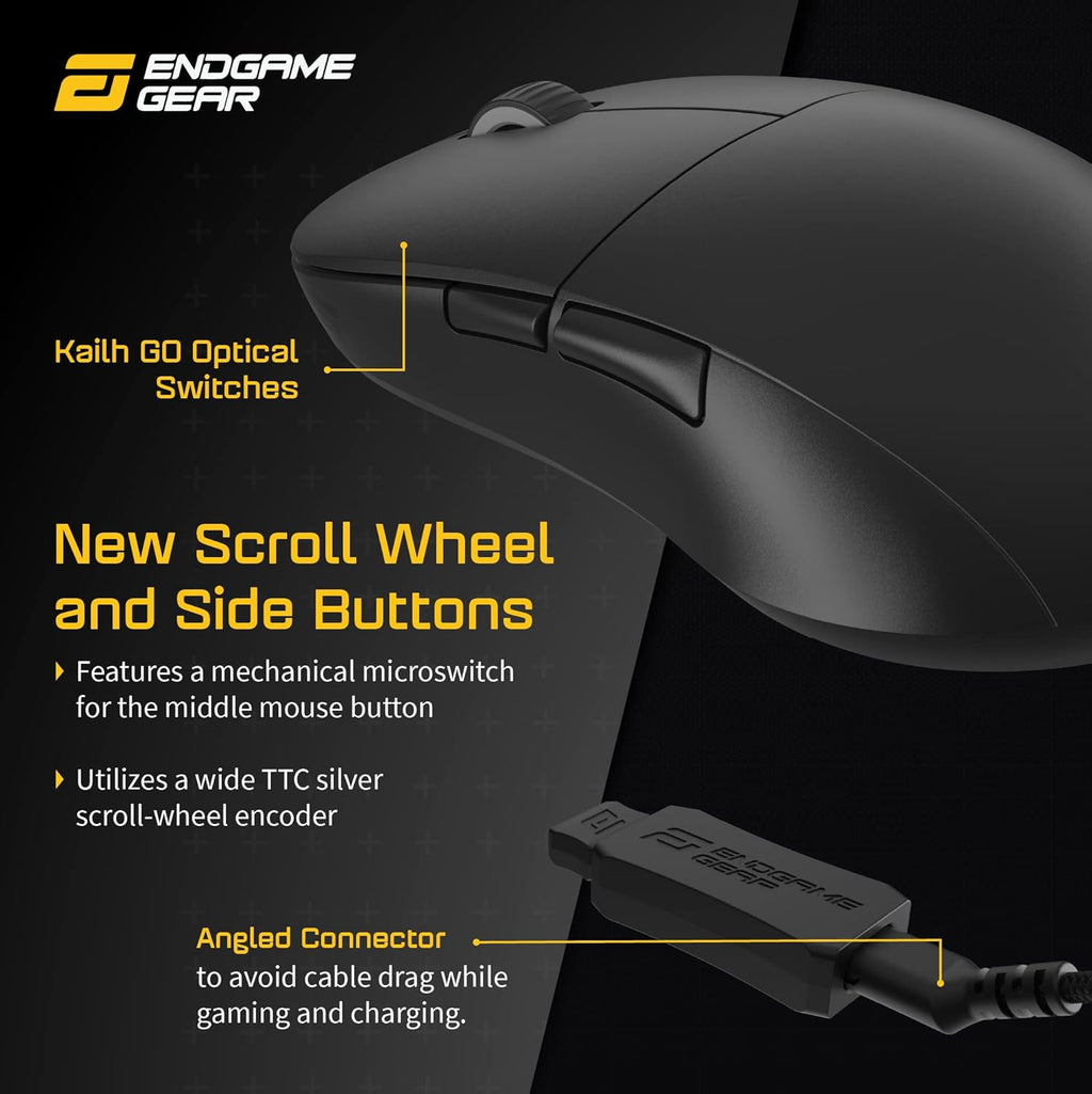 ENDGAME GEAR XM2we Lightweight Wireless Gaming Mouse, 5 Buttons, Black