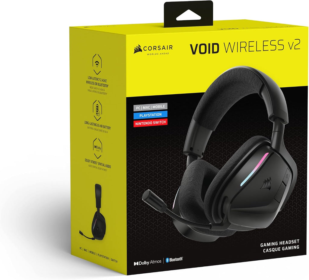 Corsair Void v2 Wireless Bluetooth PC PS5 Switch Gaming Headset – Black
