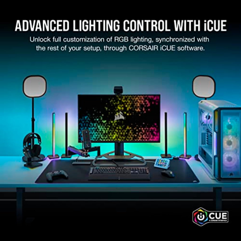 Corsair MM700 RGB Extended Cloth Gaming Mouse Pad - 36.6" x 15.8" - 360° RGB Lighting - Two USB Port Hub - Thick Rubber - Black