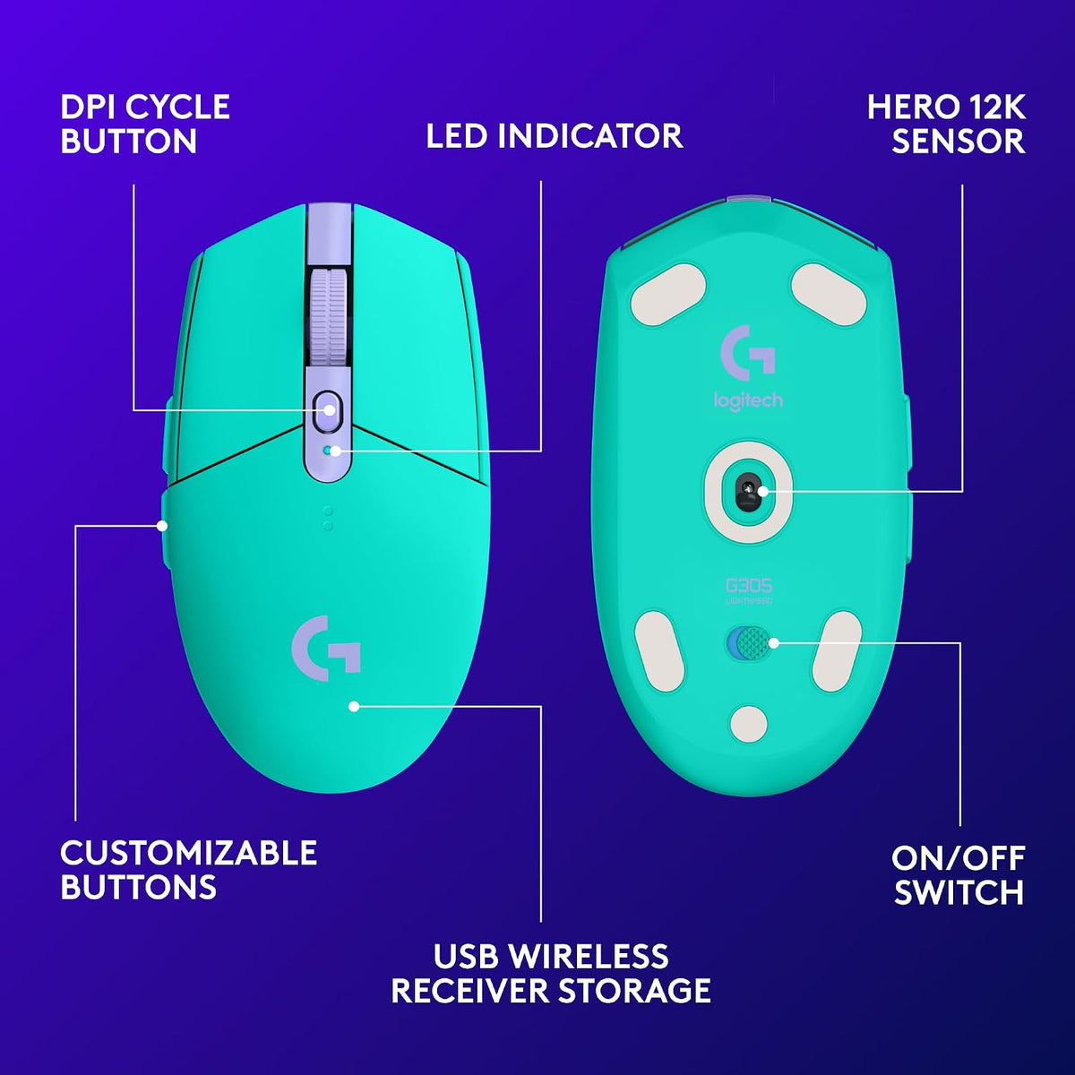 Logitech G305 Lightspeed Wireless Gaming Mouse - Black
