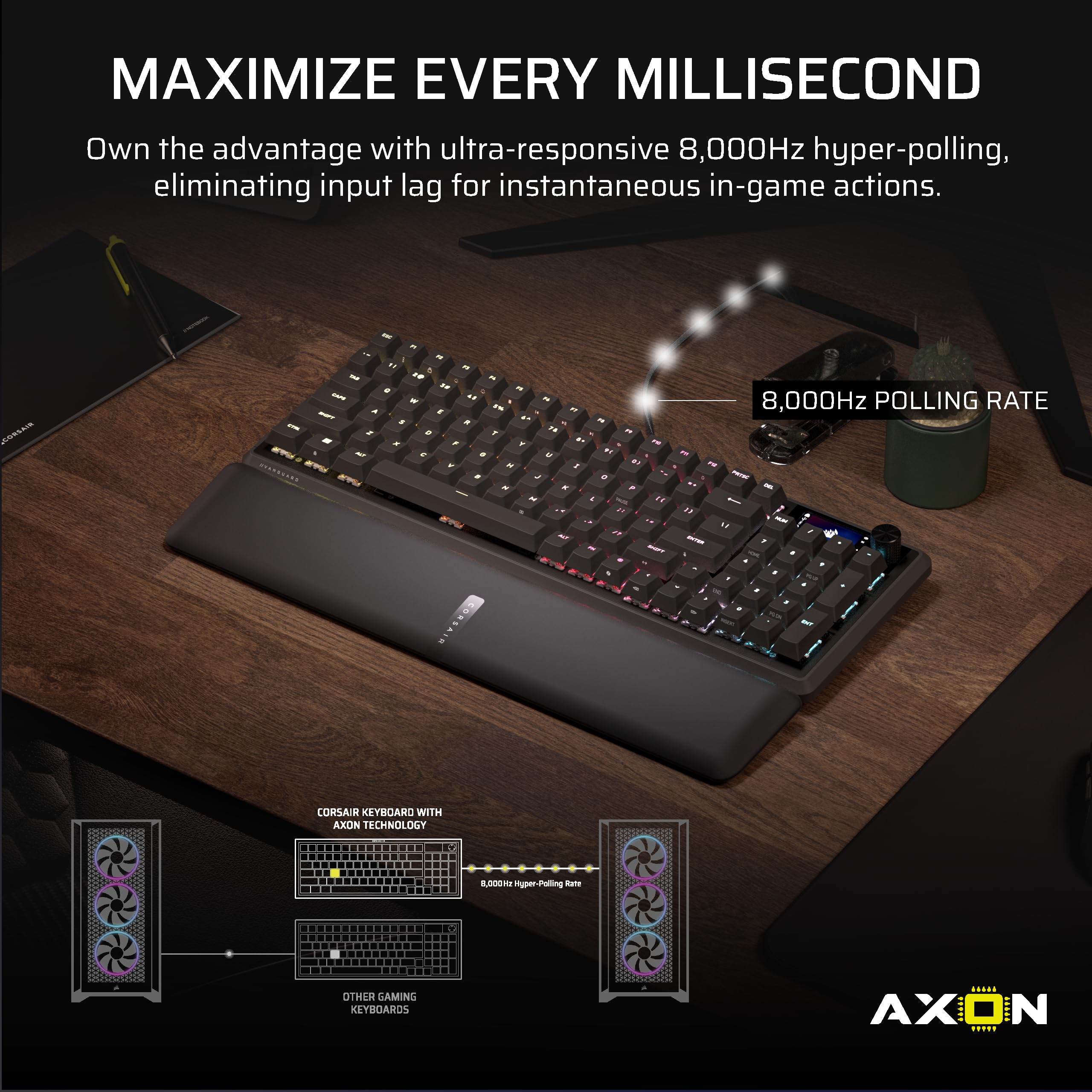 Corsair Vanguard 96 Wired Mechanical Gaming Keyboard – 96% Layout, Black