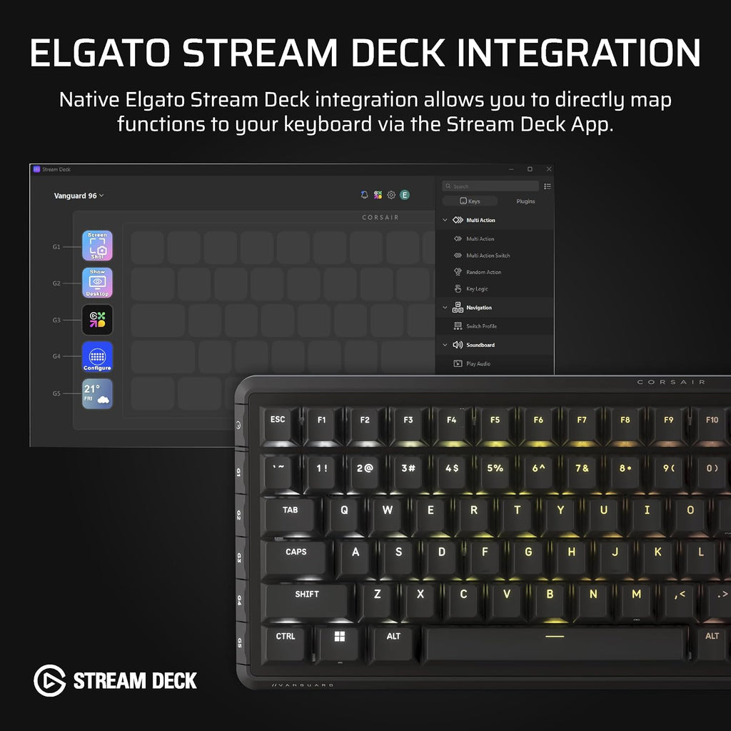 Corsair Vanguard 96 Wired Mechanical Gaming Keyboard – 96% Layout, Black