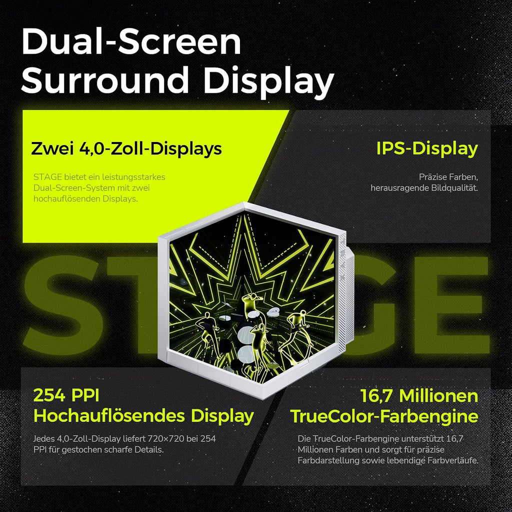 TRYX Stage AIO Cooler 360mm 4'' Dual-Screen GIPHY Built-in Asetek 280w TDP