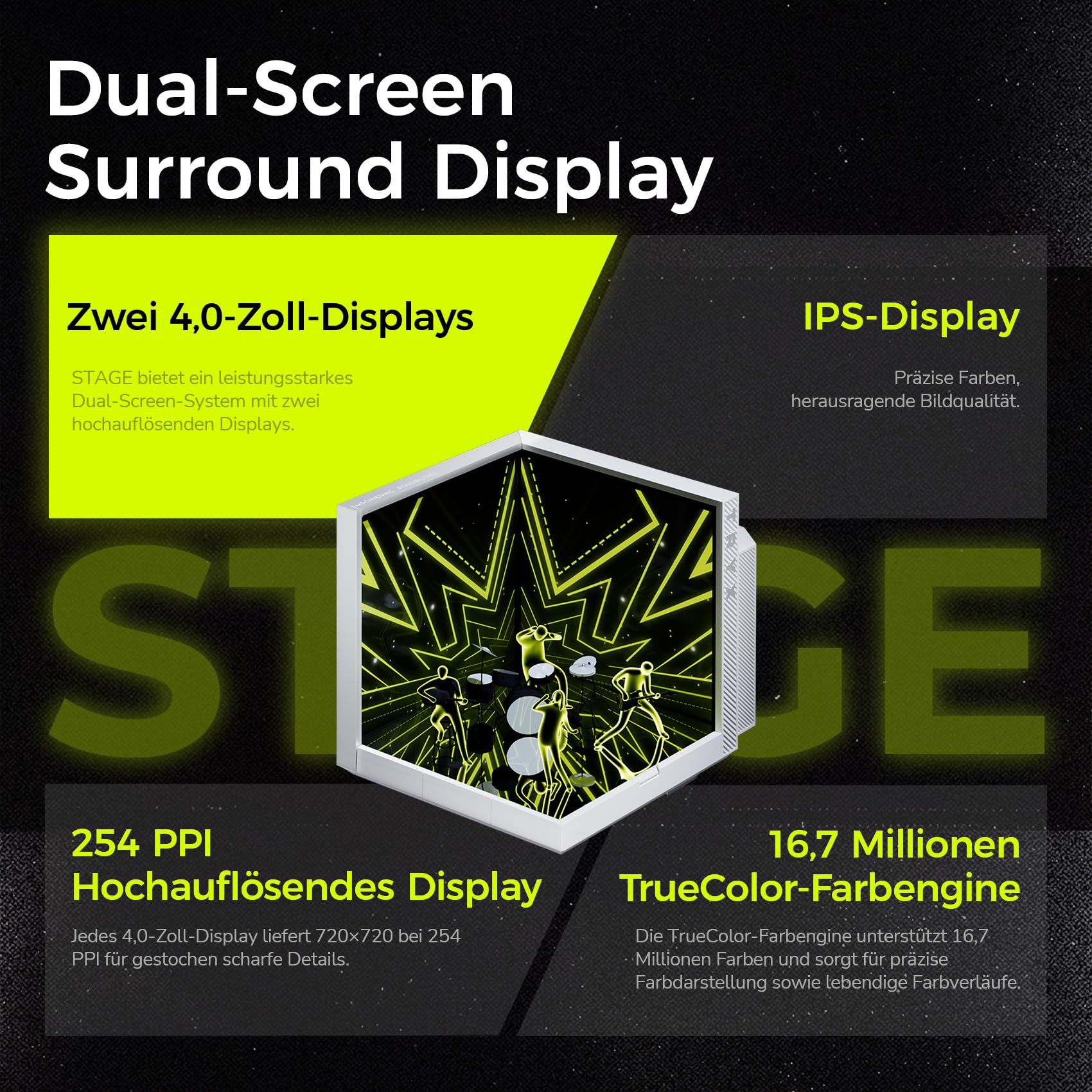 TRYX Stage AIO Cooler 360mm 4'' Dual-Screen GIPHY Built-in Asetek 280w TDP