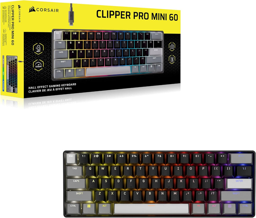 Corsair Clipper PRO MINI 60 Hall Effect Gaming Keyboard – US QWERTY – Black