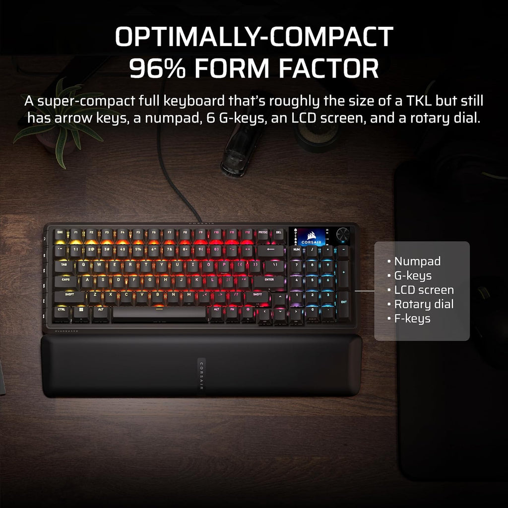 Corsair Vanguard 96 Wired Mechanical Gaming Keyboard – 96% Layout, Black