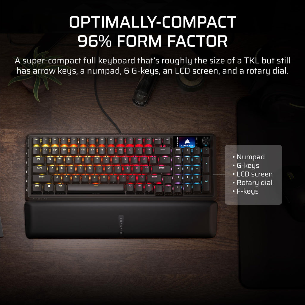 Corsair Vanguard 96 Wired Mechanical Gaming Keyboard – 96% Layout, Black