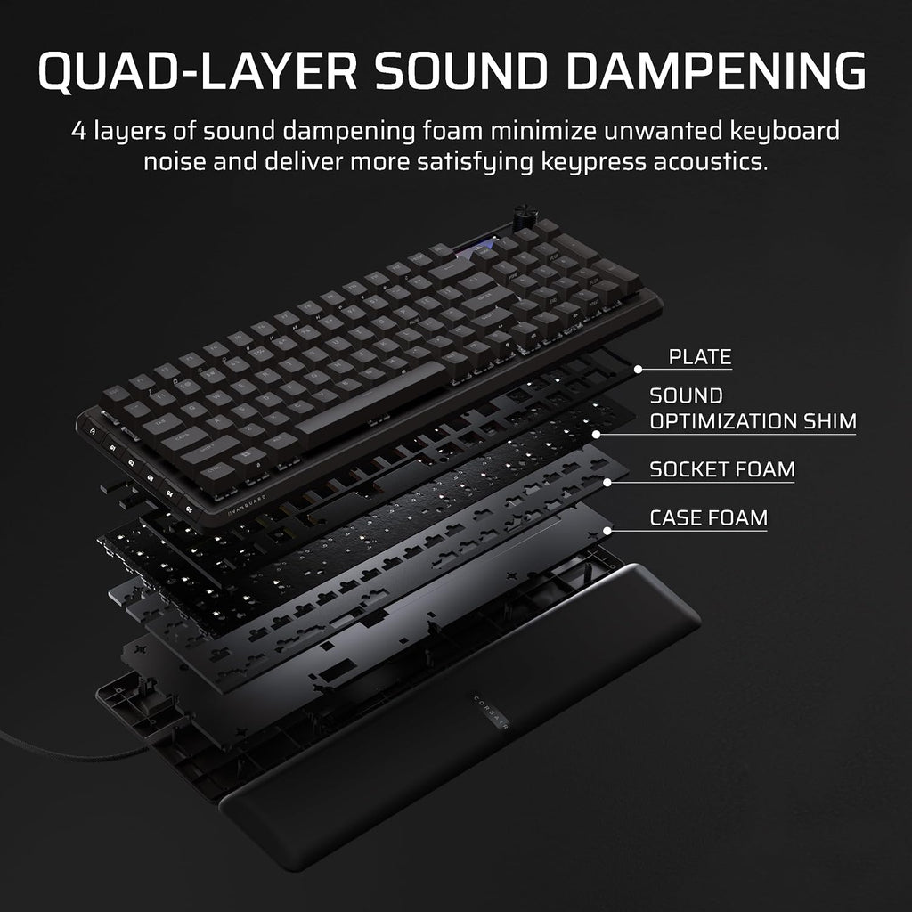 Corsair Vanguard 96 Wired Mechanical Gaming Keyboard – 96% Layout, Black
