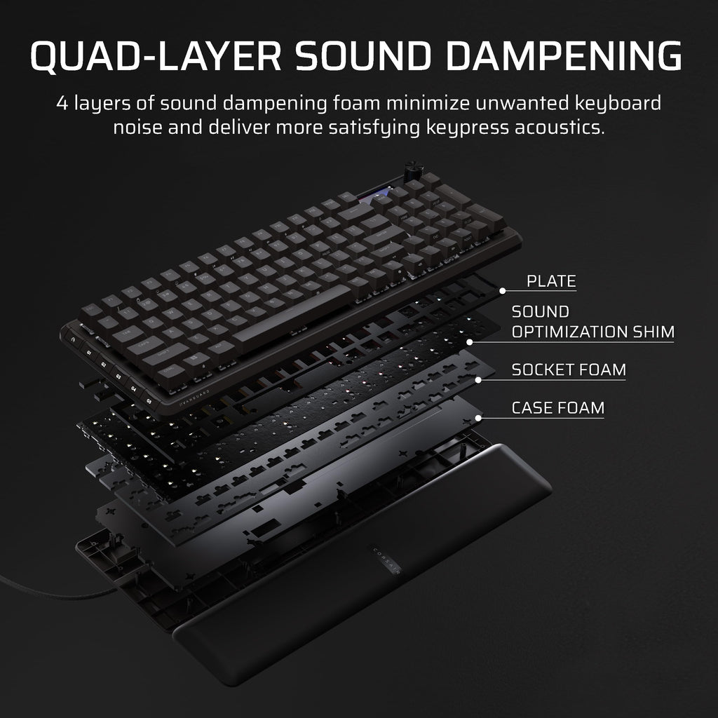 Corsair Vanguard 96 Wired Mechanical Gaming Keyboard – 96% Layout, Black