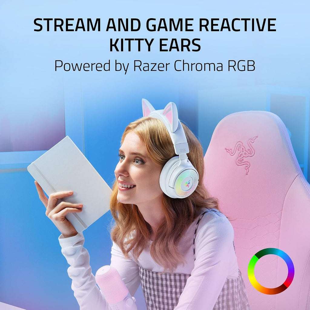 Razer Kraken Kitty V3 Pro Wireless RGB Gaming Headset, White