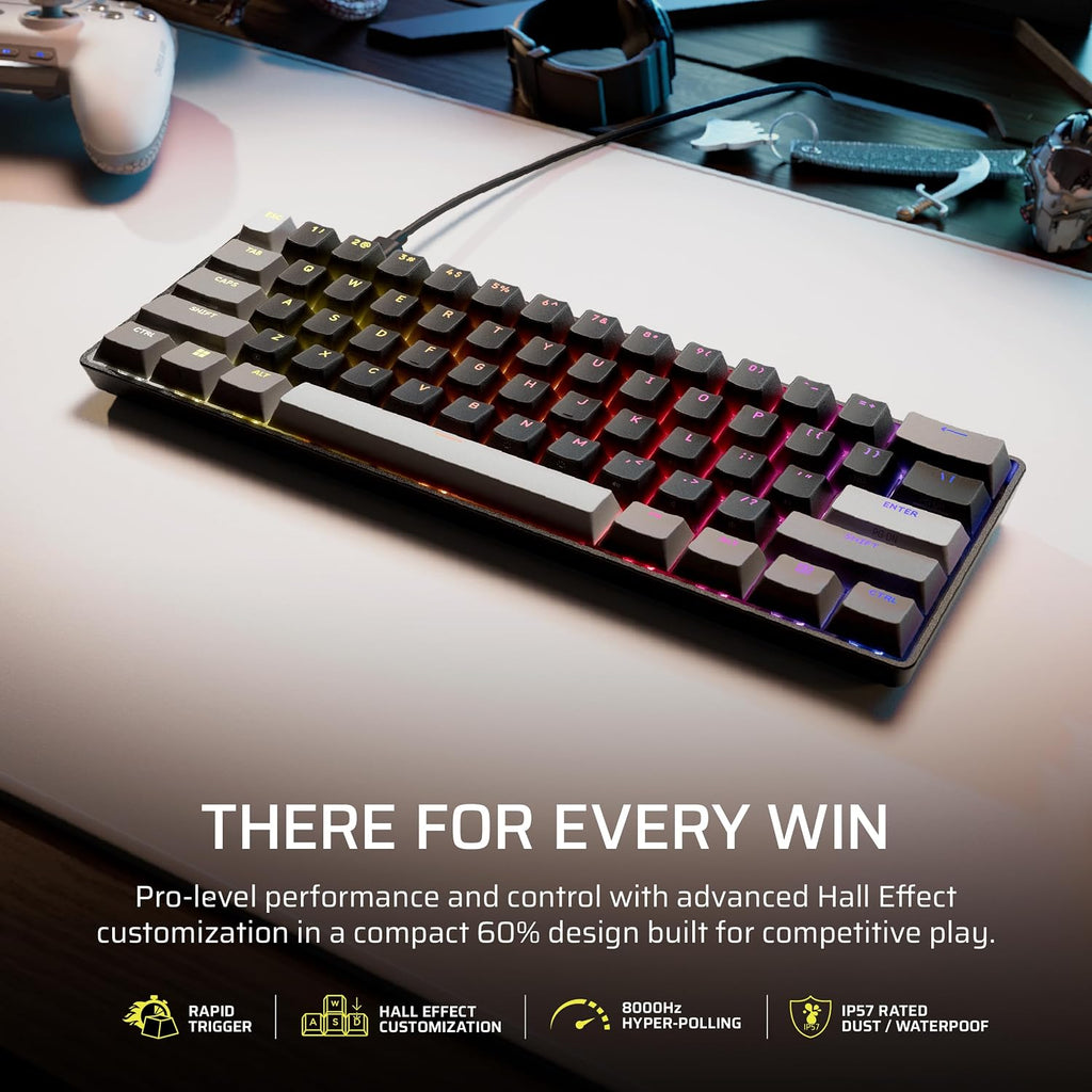 Corsair Clipper PRO MINI 60 Hall Effect Gaming Keyboard – US QWERTY – Black