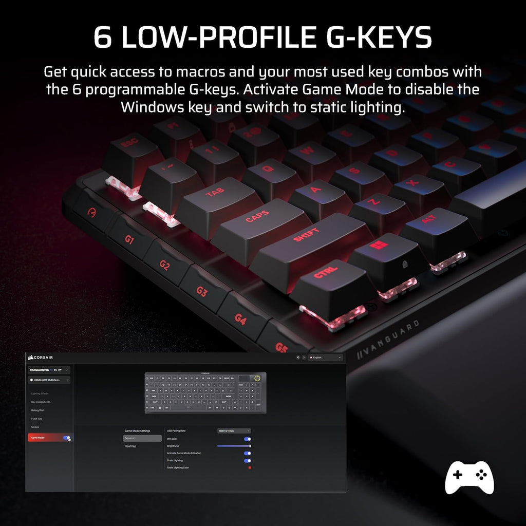 Corsair Vanguard 96 Wired Mechanical Gaming Keyboard – 96% Layout, Black