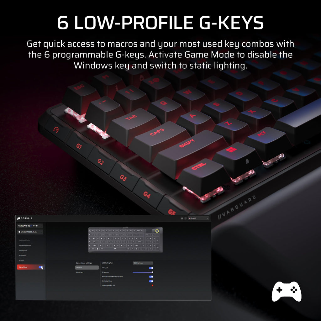 Corsair Vanguard 96 Wired Mechanical Gaming Keyboard – 96% Layout, Black