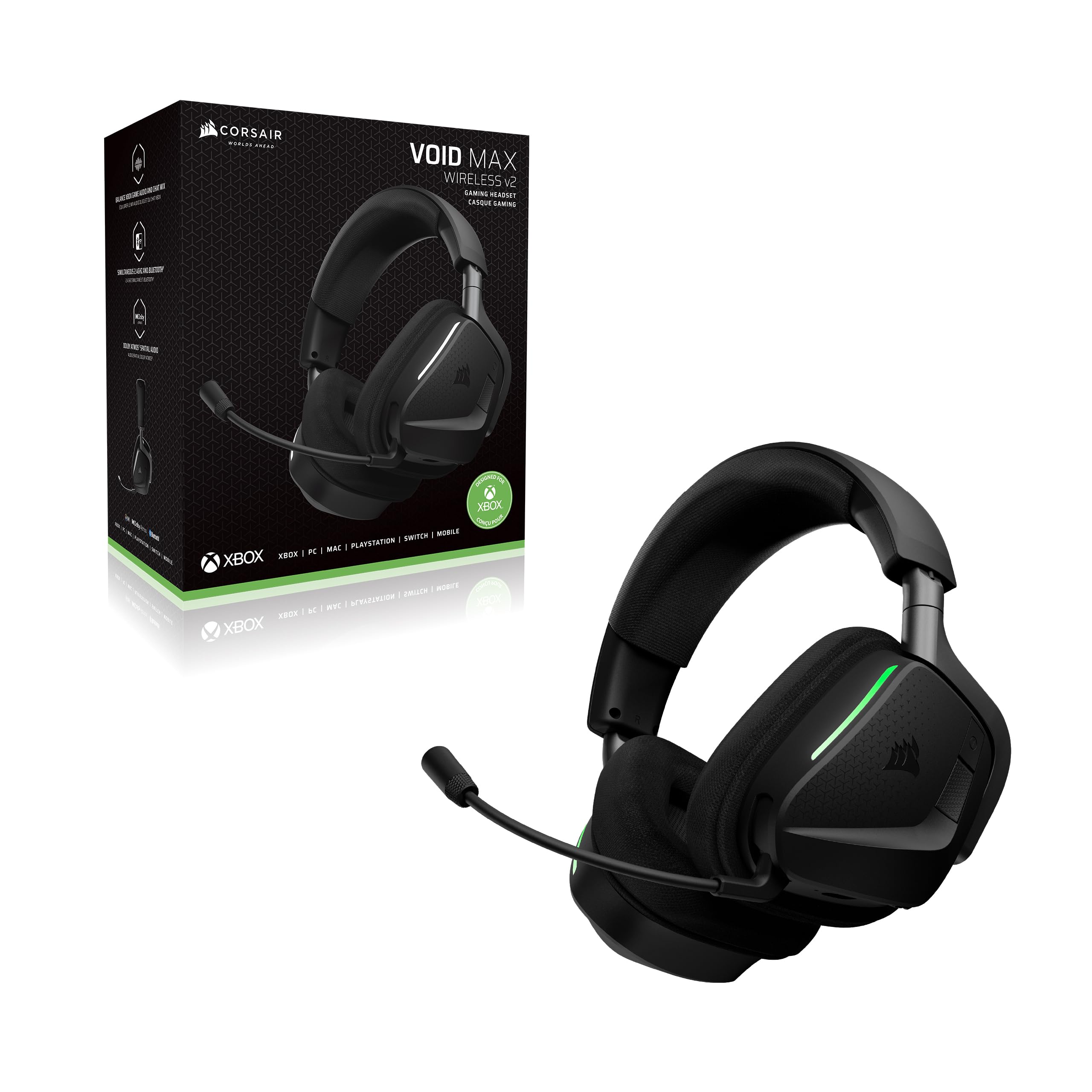 Corsair Void v2 MAX Wireless PC PS5 PS4 Switch Gaming Headset – Black