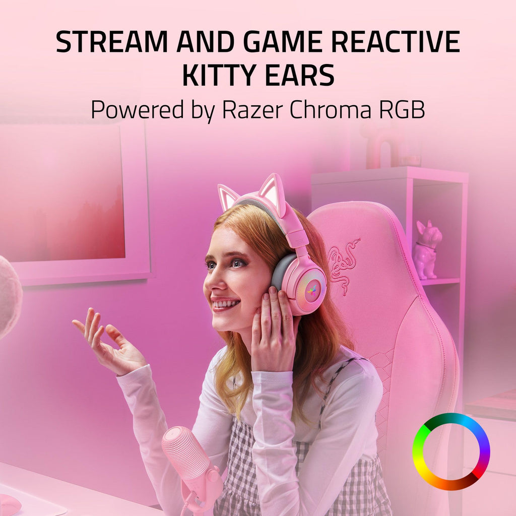 Razer Kraken Kitty V3 Pro Wireless RGB Gaming Headset, White