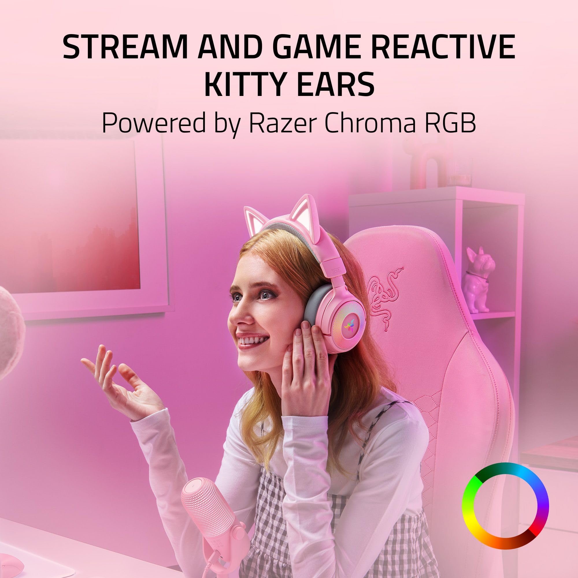 Razer Kraken Kitty V3 Pro Wireless RGB Gaming Headset, White