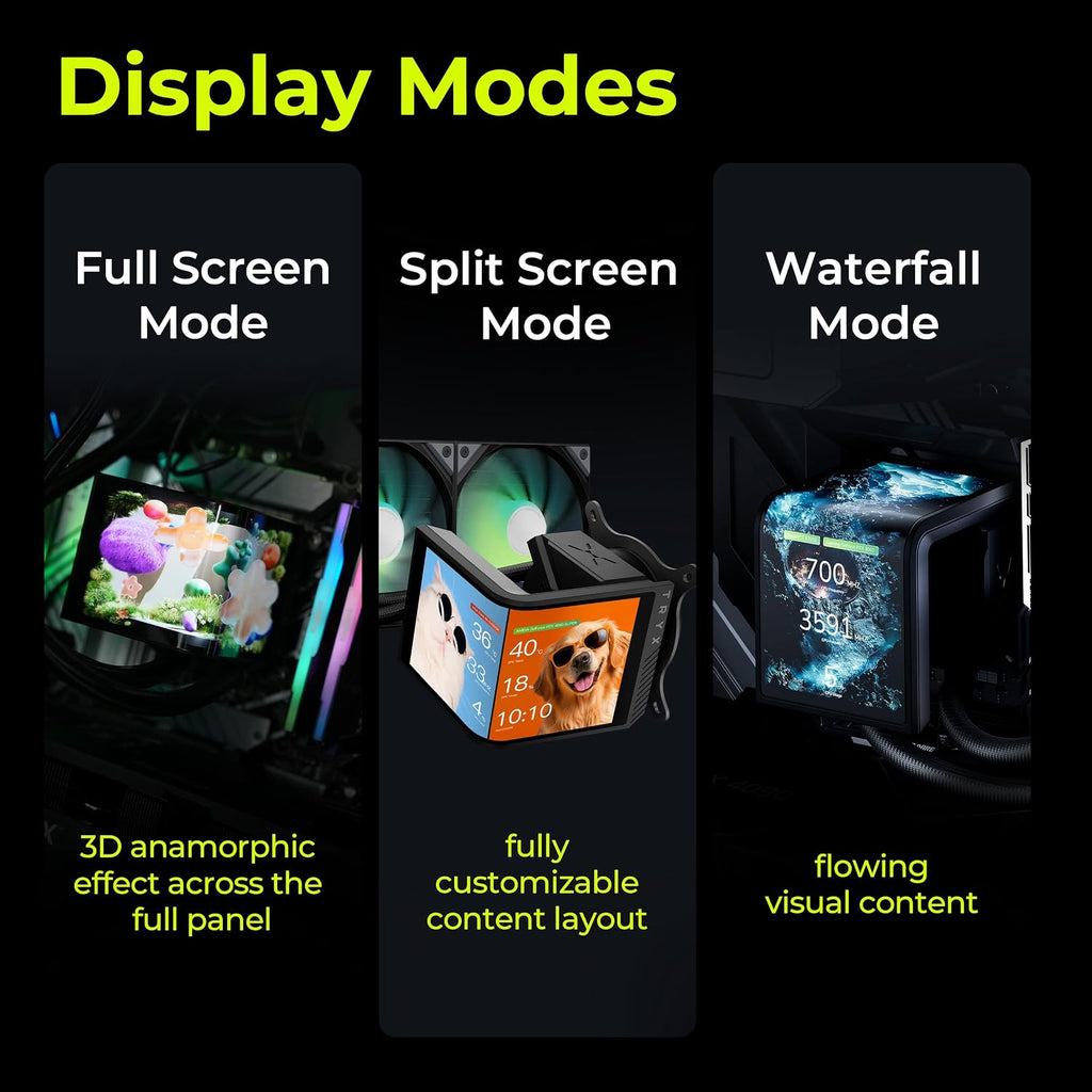 TRYX Panorama SE 360mm AIO Curved Screen GIPHY Built-in Asetek 280w TDP