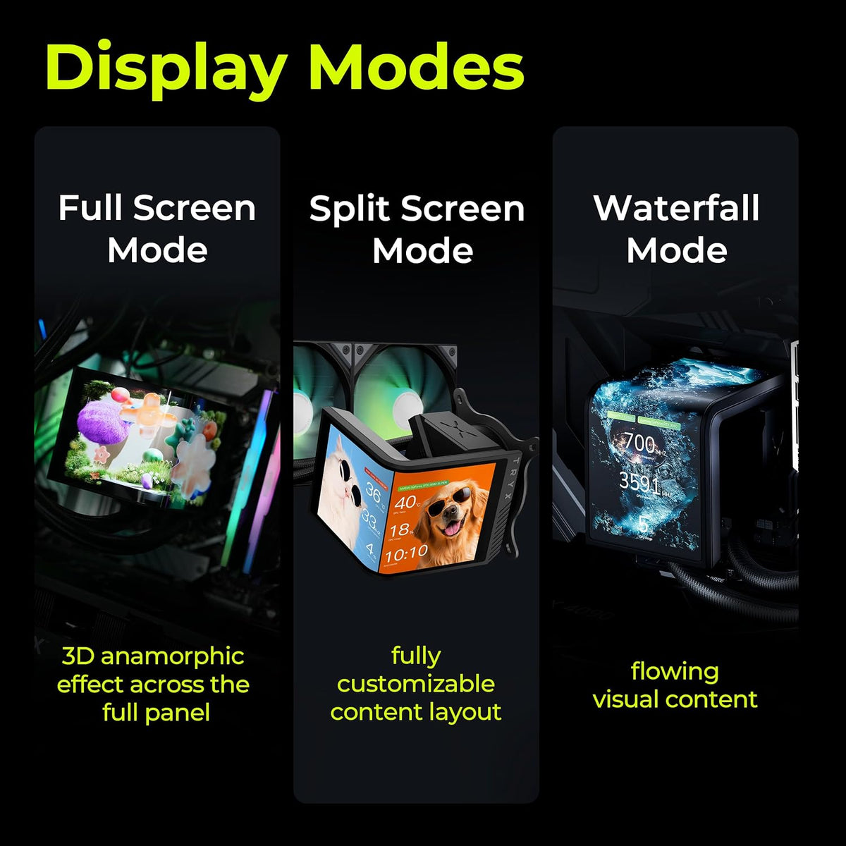 TRYX Panorama SE 360mm AIO Curved Screen GIPHY Built-in Asetek 280w TDP